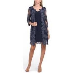 ALEX EVENINGS BLUE SIZE 10P WOMEN PETITE DRESS BRAND NEW WITH TAGS MSRP $219